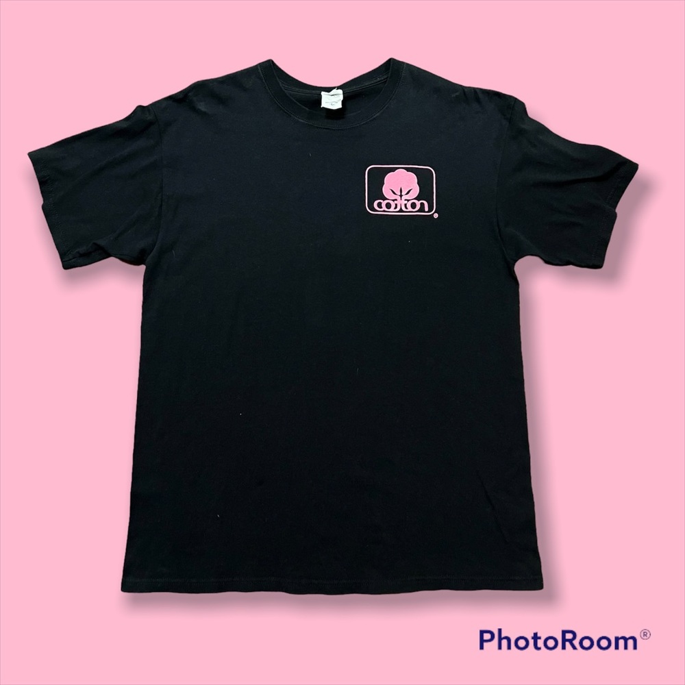Cotton Logo Black & Pink Tee